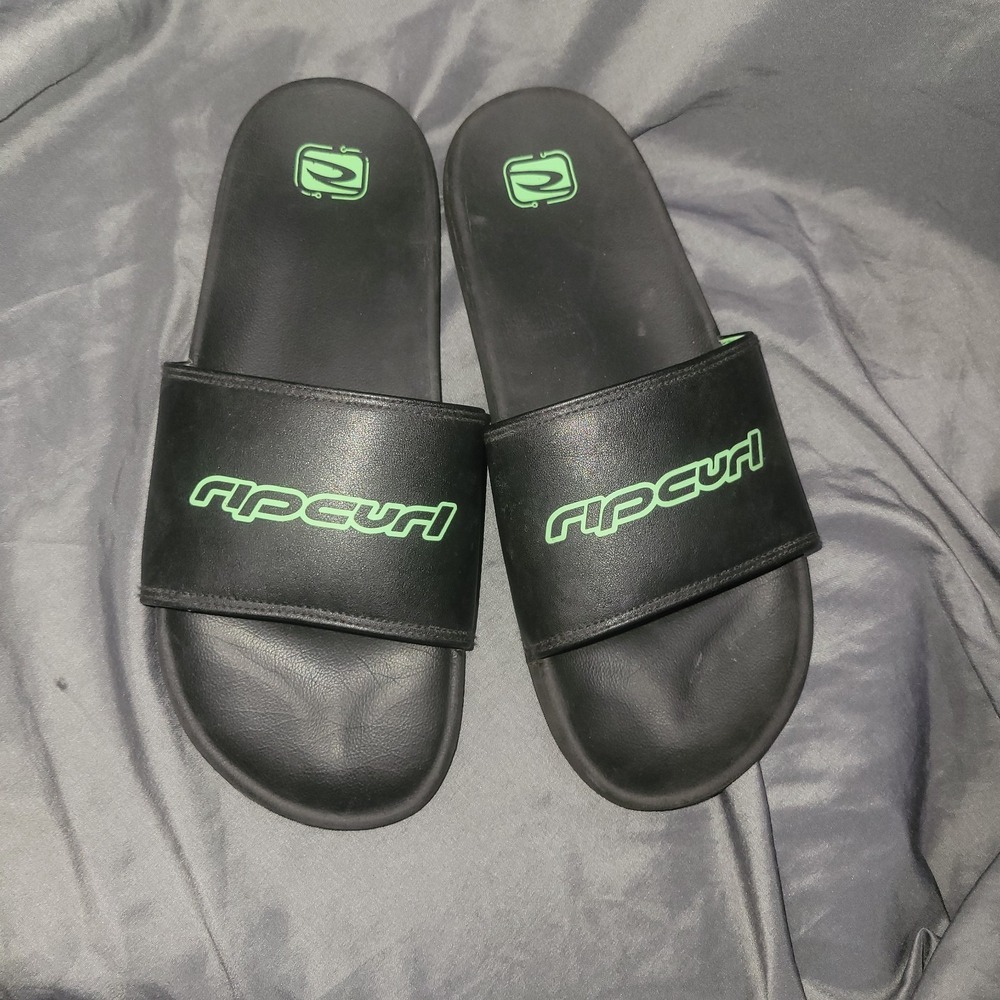 Vintage Y2K RipCurl Black Green Men's Sides Sandals Size 12